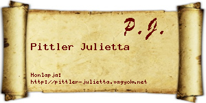 Pittler Julietta névjegykártya